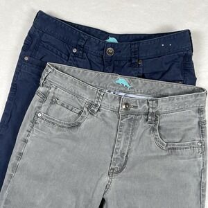 Lot 2 Tommy Bahama Boracay Pants Stretch Chino Casual Mens 30x32 Twill Blue/Gray